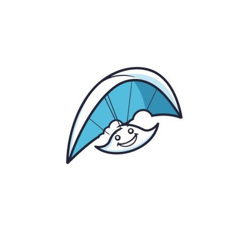 Parachutist icon. Vector illustration of a paraglider.