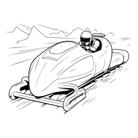 Bobsled. sketch for your design. Vector illustration EPS10