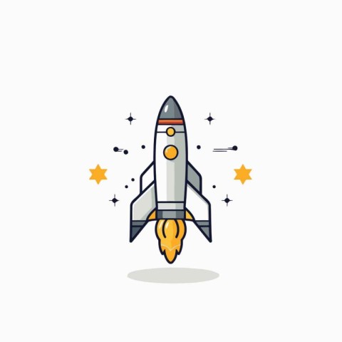 Rocket icon. flat design. vector illustration. eps 10.