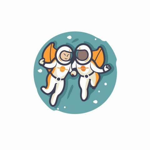 Astronaut icon in flat style. Astronaut vector illustration on w