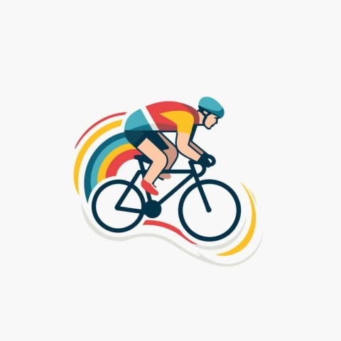 bicyclist logo design. vector illustration eps10 graphic