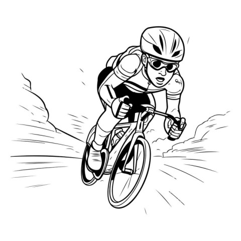 Cyclist Riding the Bike. Vector illustration ready for vinyl cut