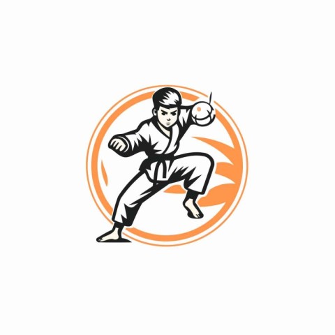 Martial arts logo design template. Vector illustration of martia