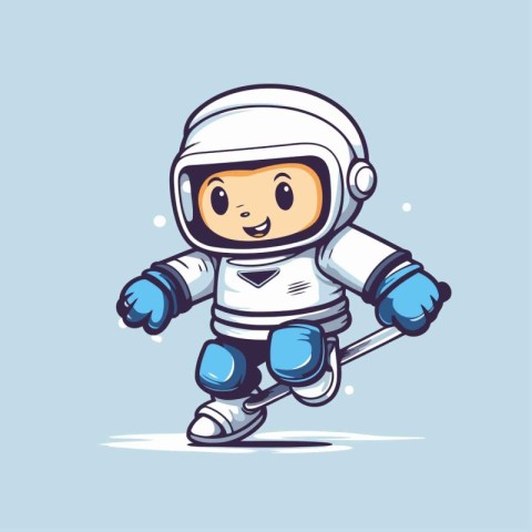 Cute cartoon astronaut in spacesuit. vector illustration. Cartoo