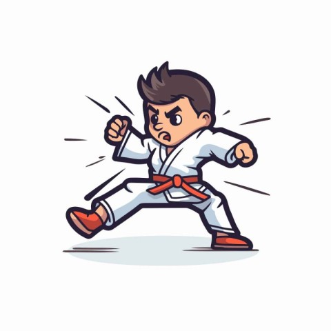 Taekwondo vector illustration. Cartoon character of a taekwondo