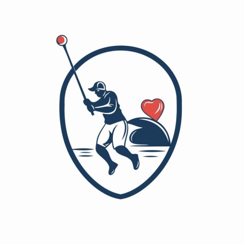 Illustration of a golf player holding a ball with a heart in the