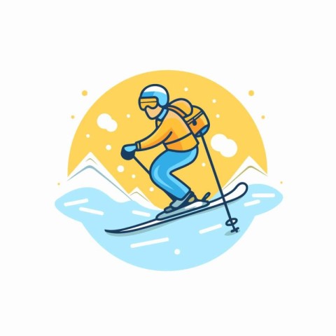 Skiing. snowboarder. skier vector illustration.