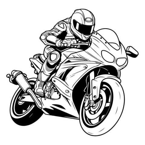 Motorcycle racer. Vector illustration of a motorcyclist on a mot