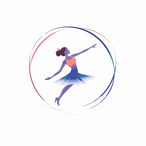 Ballet dancer in motion. Vector illustration on a white backgrou