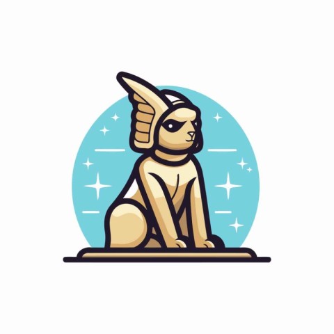 Egyptian Sphinx icon. Flat style vector illustration on white ba