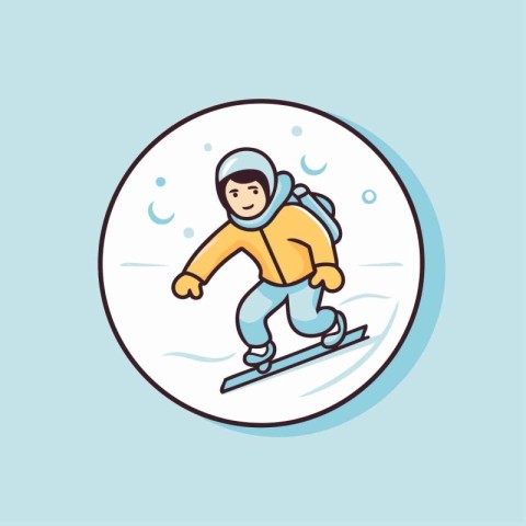 Snowboarder. Winter sport. Vector illustration in flat style.