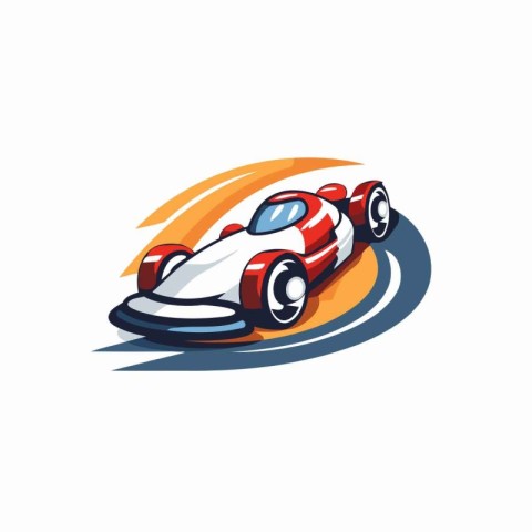 Racing car vector icon. Car racing logo. Vector illustration.