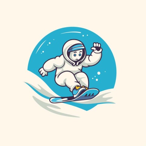 Snowboarder. Vector illustration of a snowboarder on a blue back