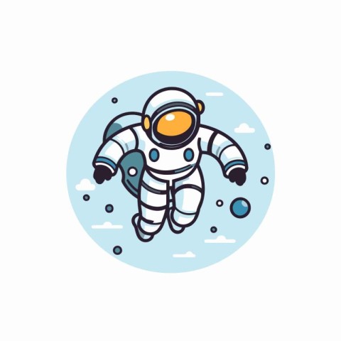 Astronaut flat icon. Vector illustration of astronaut in outer s