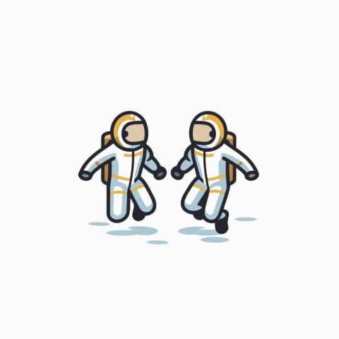 Astronaut and spaceman doodle icon. vector illustration