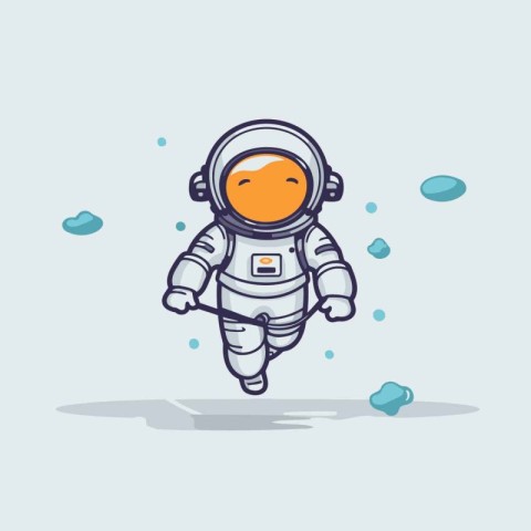 Astronaut cartoon character. Vector illustration. Cute cartoon a