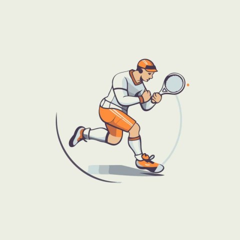 Tennis player. Vector illustration of a tennis player in action.