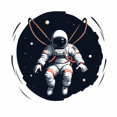 Astronaut in outer space. Vector illustration on white backgroun