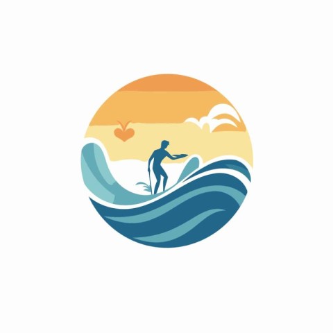 Surfing vector logo design template. Surfer icon. Vector illustr