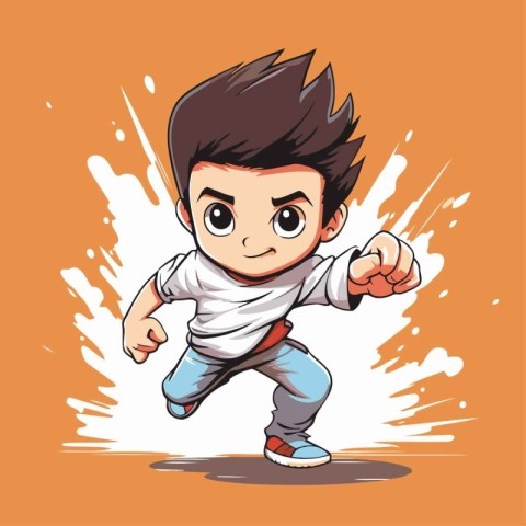 Karate boy vector illustration. Cartoon karate boy vector illust