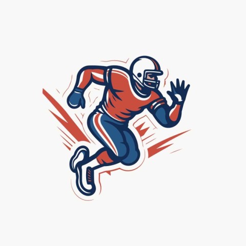 American football player. Vector illustration of american footba