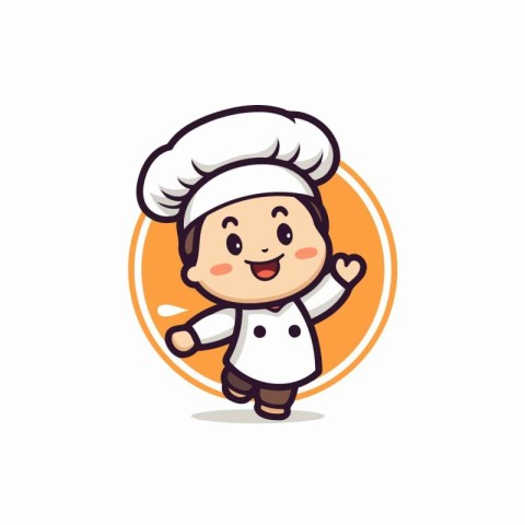 Cute Chef Cartoon Character Vector Illustration. Cute chef conce