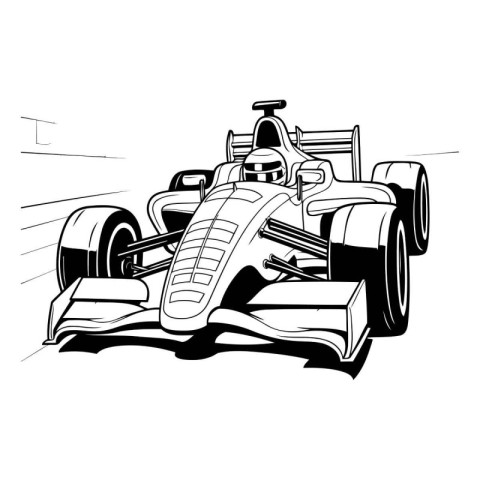 Vector illustration of a racing car. Design element for logo. la