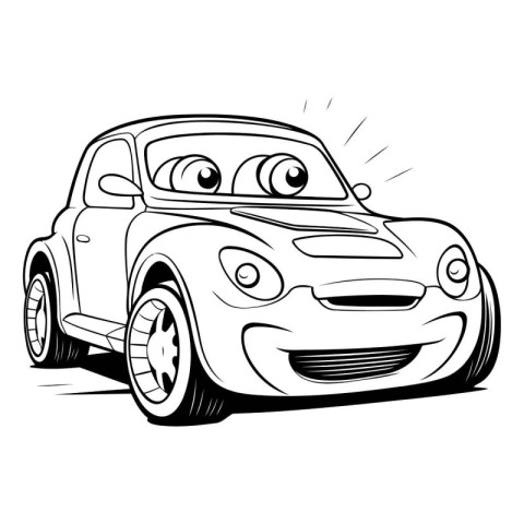 Vector illustration of a cartoon car on a white background. Cart