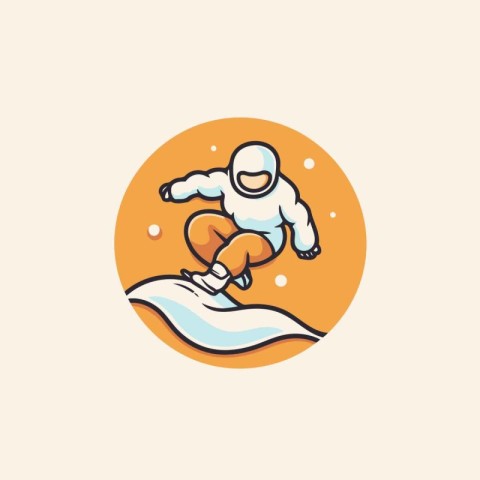 Vector illustration of a snowboarder on a snowboard. Icon