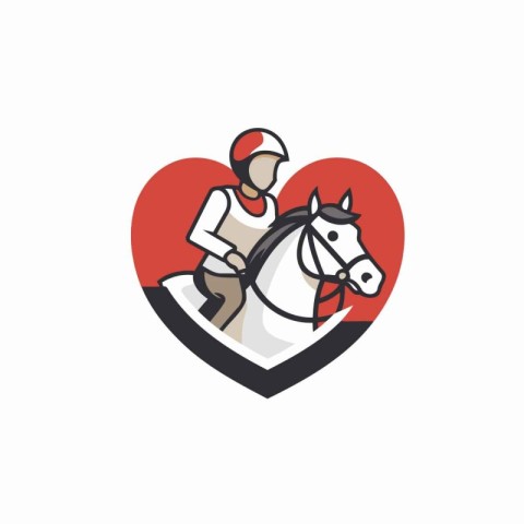 Horse and jockey logo design template. Equestrian sport icon.