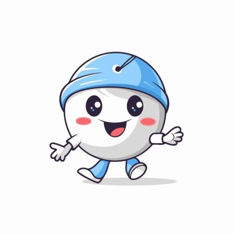 Cartoon character ice cream mascot vector illustration. Cute ice