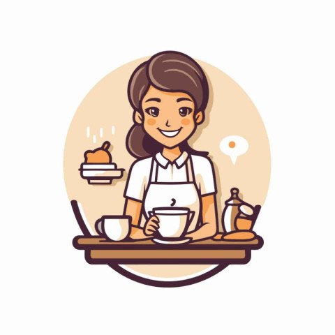 Coffee shop. cafe. restaurant. barista. waitress. Vector illustr