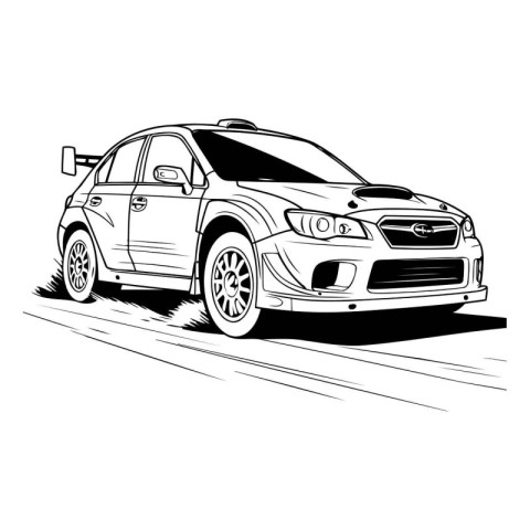 Vector image of a car on the road. Vector image of a car on a wh