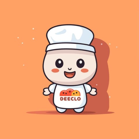 Cute chef character design. Cute chef character vector illustrat