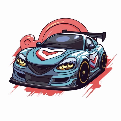 Sport racing car. Vector illustration of a sport car. Cartoon st