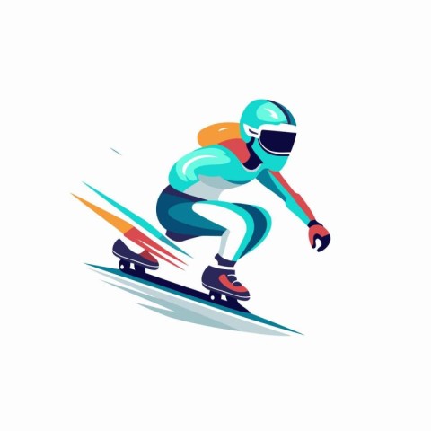 Snowboarder vector icon. Winter sport illustration. Snowboarder