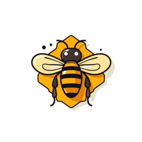 Bee icon. Vector illustration of a bee on a white background.