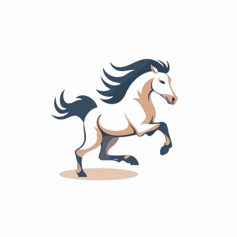 Running horse icon in flat style. Animal vector illustration on