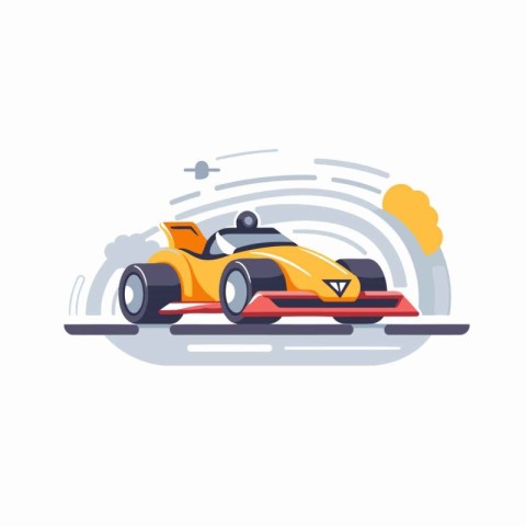 Race car icon. Flat illustration of race car vector icon for web