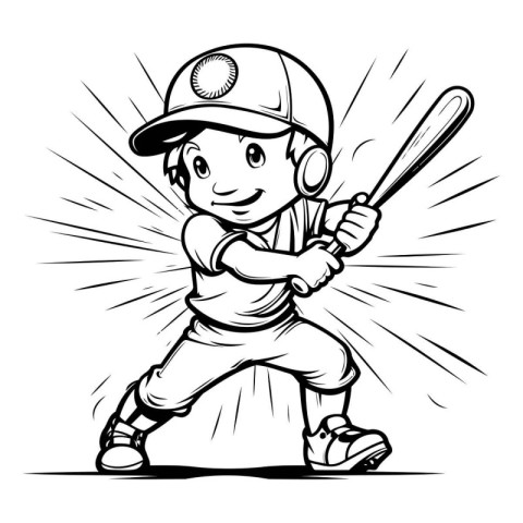 Baseball player. Vector illustration ready for vinyl cutting. Mo