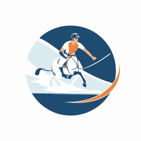 Snowboarder on the ice. Winter sport. Vector illustration.