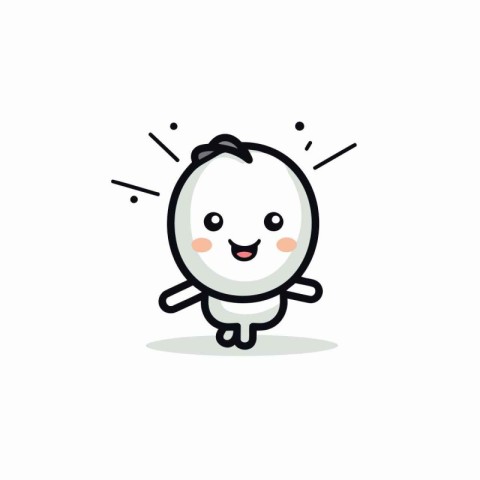 Cute egg cartoon character vector illustration. Happy egg doodle