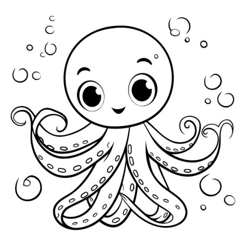 cute octopus. Vector illustration.