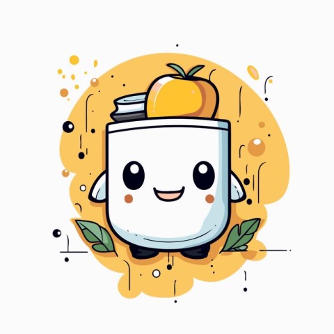 Vector illustration of cartoon character of juicer. Cute and fun