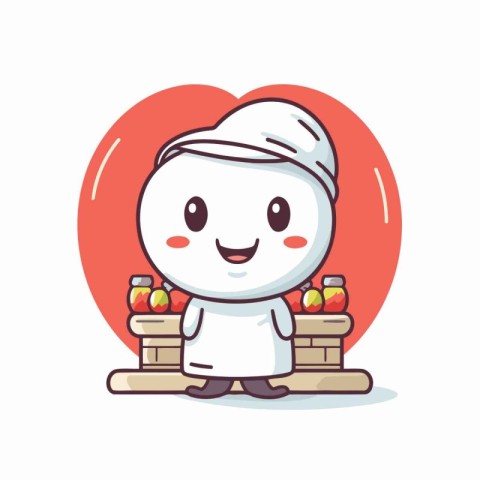 Cute chef cartoon character in flat design. Vector illustration