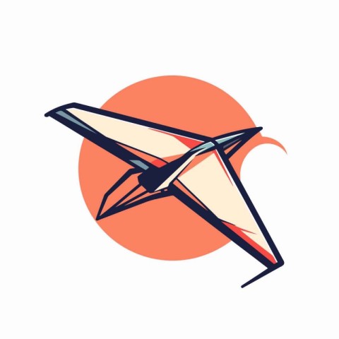 Hang glider icon. Vector illustration in flat design style.