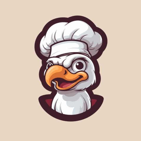 Eagle chef logo. Vector illustration of a bird wearing a chef ha