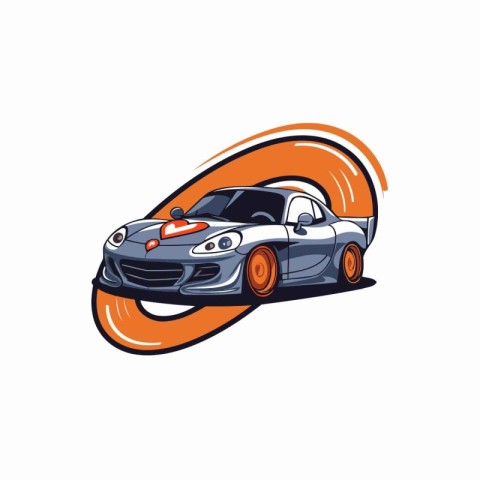 Sport car. Vector illustration on a white background. Sports car