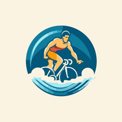 Cycling logo design template. Vector illustration of a cyclist r