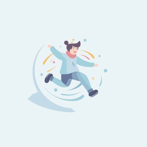 Vector illustration of a man jumping in the air. Flat style.